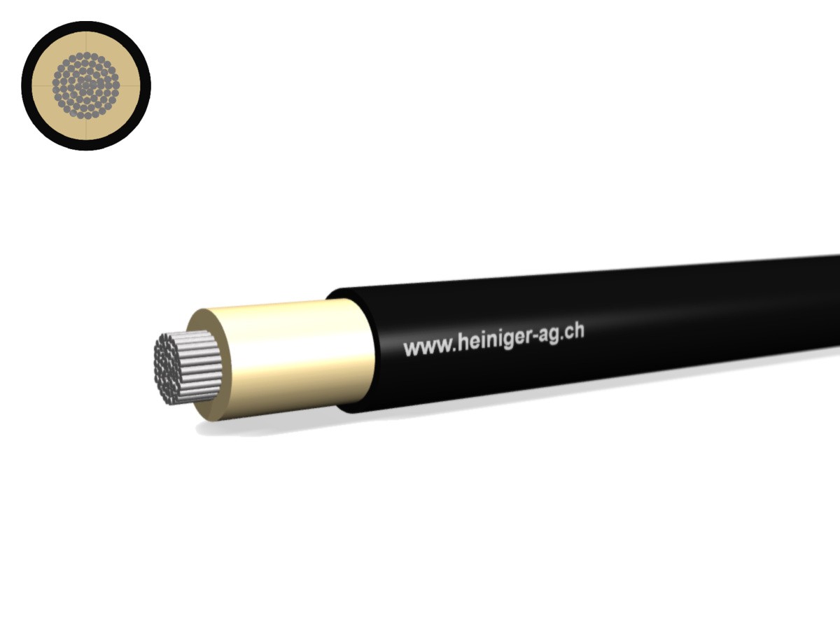 Câble solaire Eca réticulé 1x35 noir - Résist. aux intempéries et UV H1Z2Z2-K