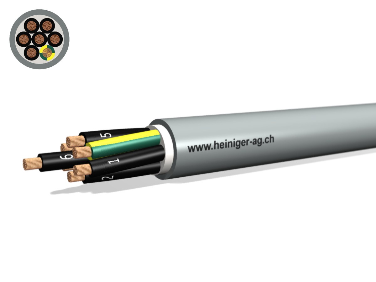 Câble PVC-PUR 7x10 JZ num gr - 300/500V