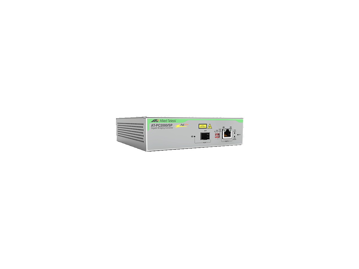 AT-PC2000/SFP, Konverter 1000T auf SFP - PoE+