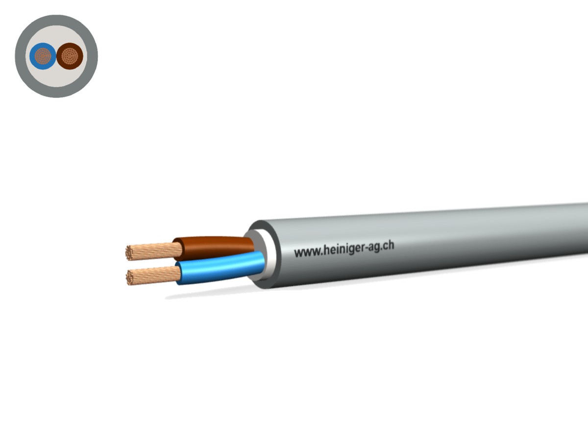 Steuerkabel Cca-flex 2x1.00 OB gr - LiHH hal-frei 300/500V EN 50399