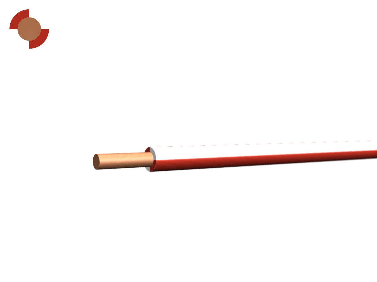 Sonneriedraht Eca 0.8 PVC weiss-rot - RAL9010/3000 300/500V