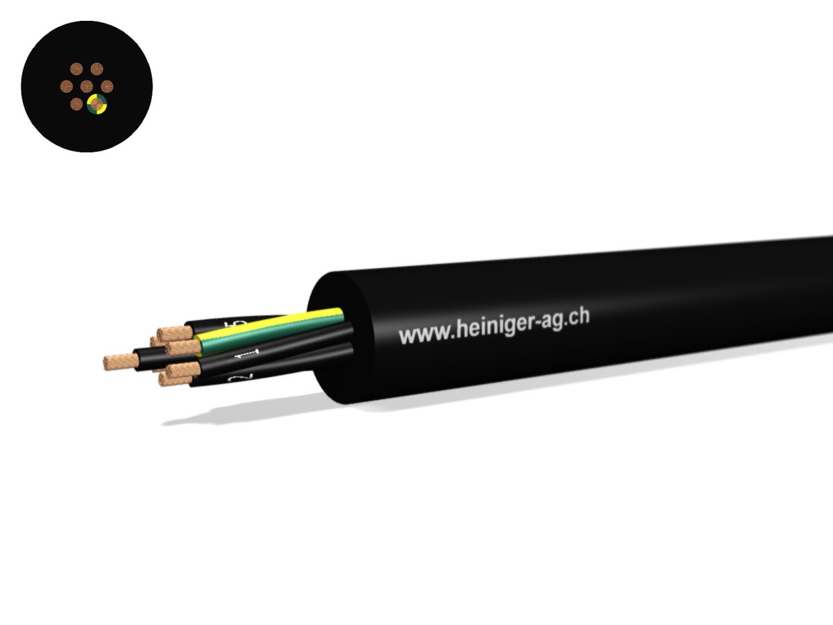 Gdv Anschluss-Kabel Eca 7G2.50 LPE sw - H07RN-F 450/750V verstärkt Titanex