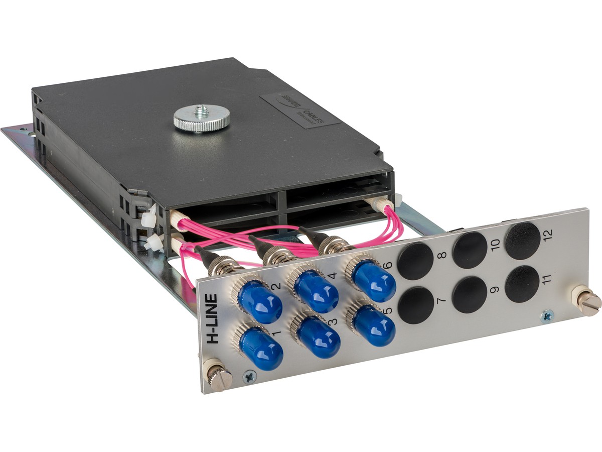 Modul p. supp. 3UH/8UP, 12xST 50/125 OM4 - equipée, prêt à jonctionner, H-Line