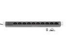 H-LINE Bloc multiprise 10xT13 - pas de 19", câble 3m, noir