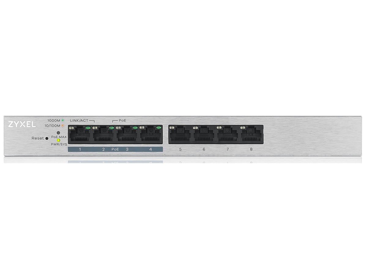 Zyxel GS1200-8HP, Switch webmanaged - 8x10/100/1000, 4xPoE, 60 Watt