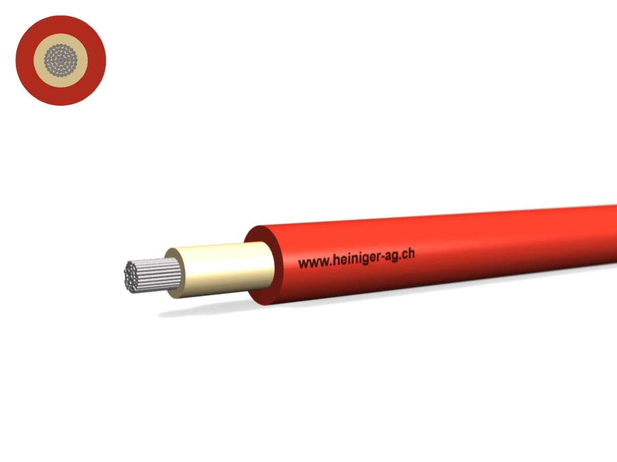Solarkabel Eca vernetzt 1x6 rot - UV- und witterungsbeständig H1Z2Z2-K