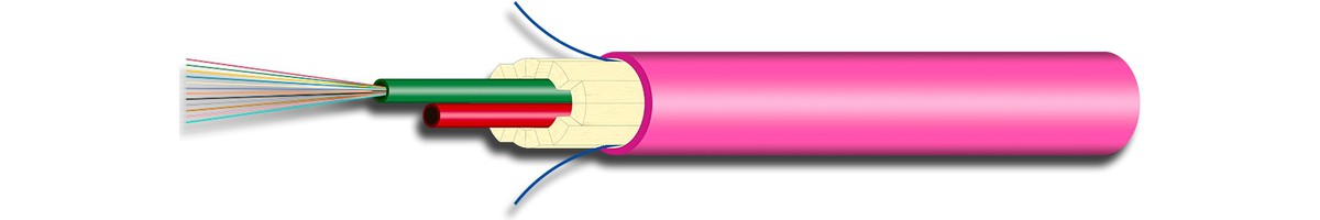 H-LINE FO câble univers. 2x12G50/125 OM4 - Câble int/exterieure 8.0mm, 3000N, Eca