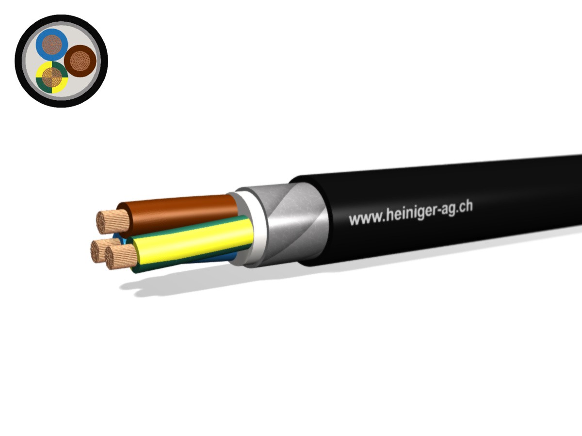 NN-CLN FE05B2 B2ca 3x25 LNPE sw - hal-frei armiert 90°C 0.6/1kV