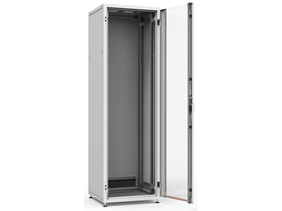 H-Rack 19" H2000xL600xP600 42UH - Portes verre et tôle, Complet