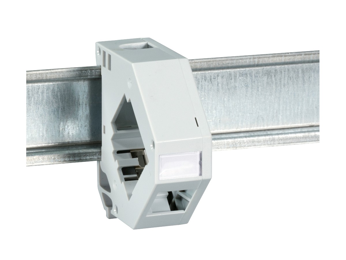 INFRALAN Hutschienenadapter DIN 1xRJ45 - Keystone , Kunststoff grau, leer