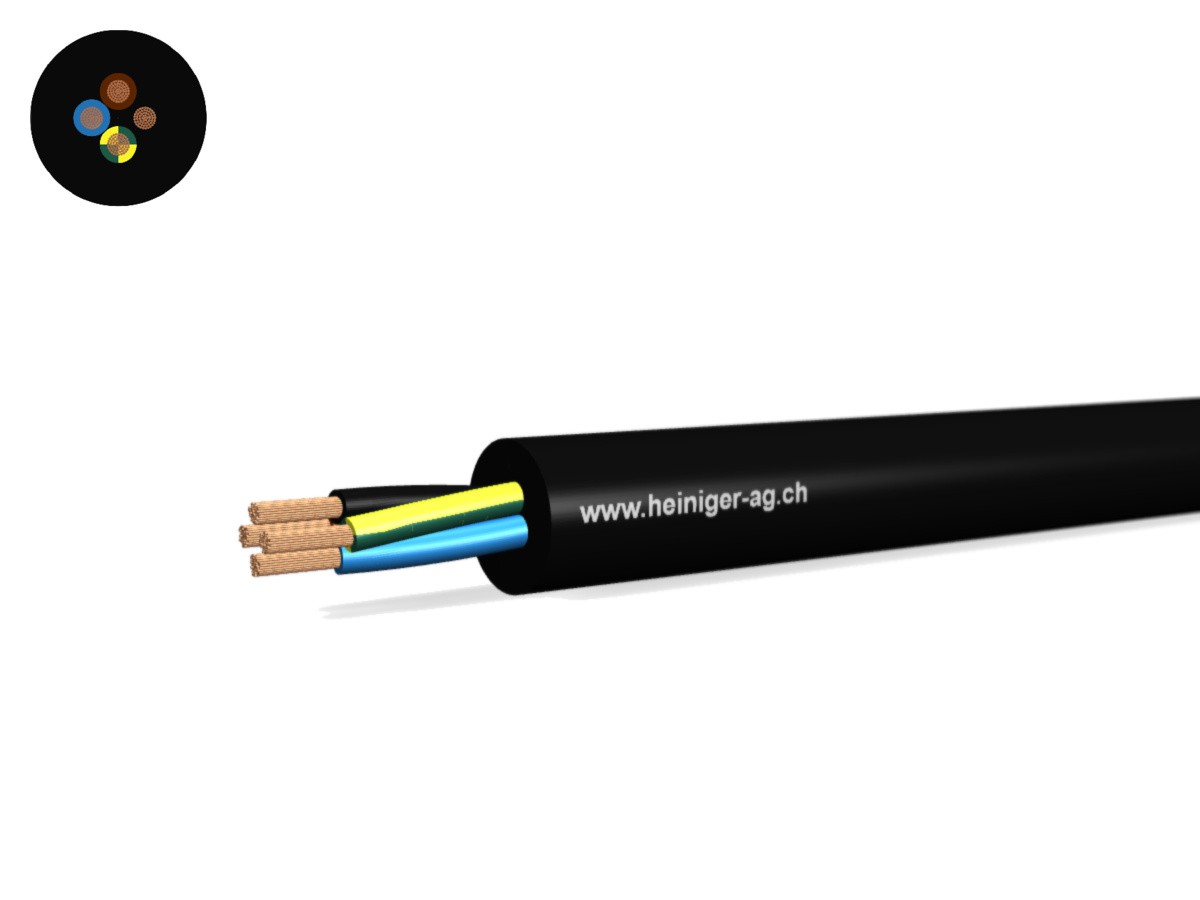 Câble d'appareils Td Eca 4G0.75 LNPE nr - RAL9005 H05VV-F 300/500V HD 308 S2