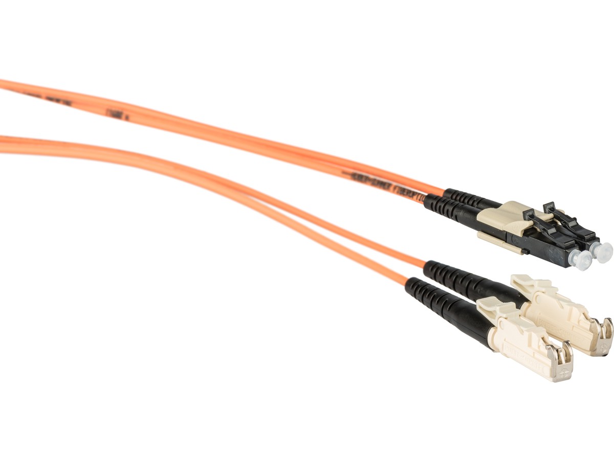 Cordon fibre optique, LCd - E2000 - 62.5/125, duplex, fig.8, L= 1.0m