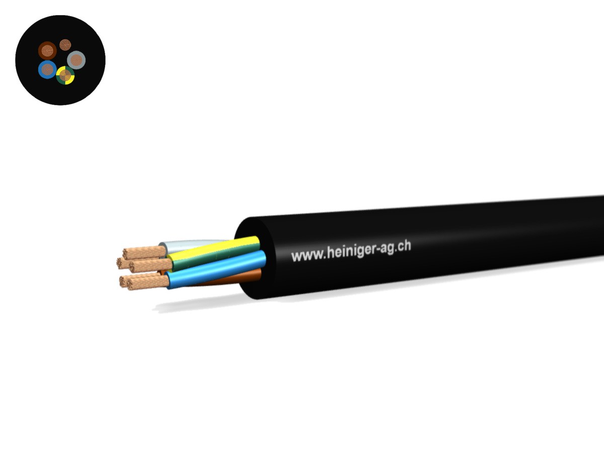 Td Apparate-Kabel Eca 5G1.00 LNPE sw - RAL9005 H05VV-F 300/500V HD 308 S2