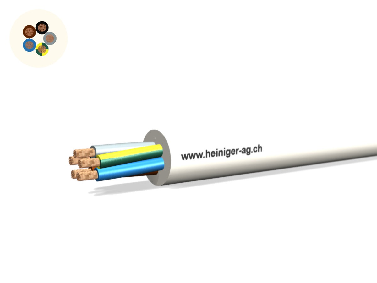 Td Apparate-Kabel Eca 5G2.50 LNPE ws - RAL9010 H05VV-F 300/500V HD 308 S2