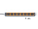H-LINE Steckdosenleiste 19" 8xC19 oF - Stecker C20, Kabel 3m, orange