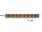 H-LINE Steckdosenleiste 19" 8xC19 oF - Stecker C20, Kabel 3m, orange