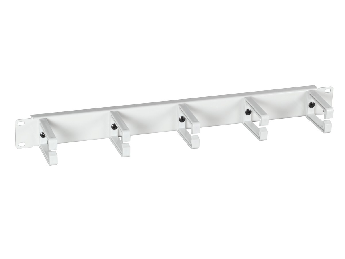 Rangierpanel 19" 1HE grau RAL7035 - 5 Kunststoffbügel 42x70mm