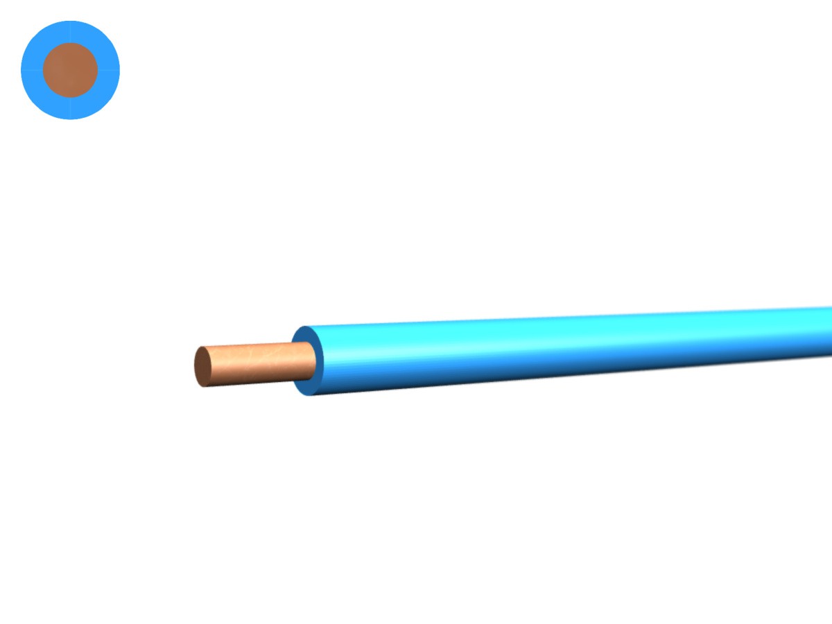 Fil T Eca 1.50 PVC bleu clair - 450/750V H07V-U