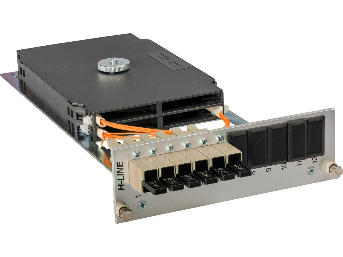 Einschubmodul H-Line zu BGT 3HE/7TE - 8xE2000 50/125 bestückt, spleissfertig