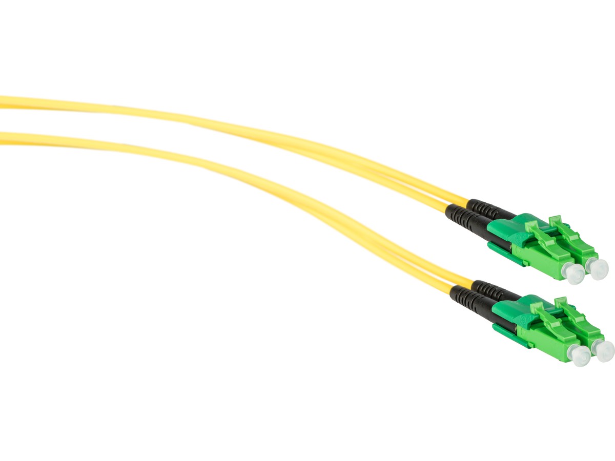 FTTH - Patchkabel, LCd APC - LCd APC - 9/125 G657.A2, duplex gelb Fig.8, L=1.0m