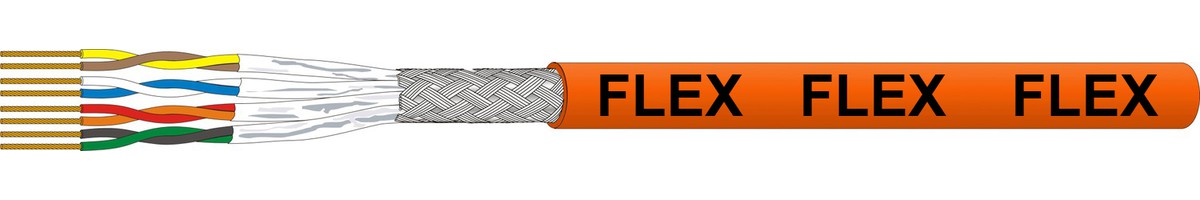 Uninet flex 7702 S/FTP 4x2x0.132 orange - 4P FRNC/LSOH 1200MHz Kat.7, Dca