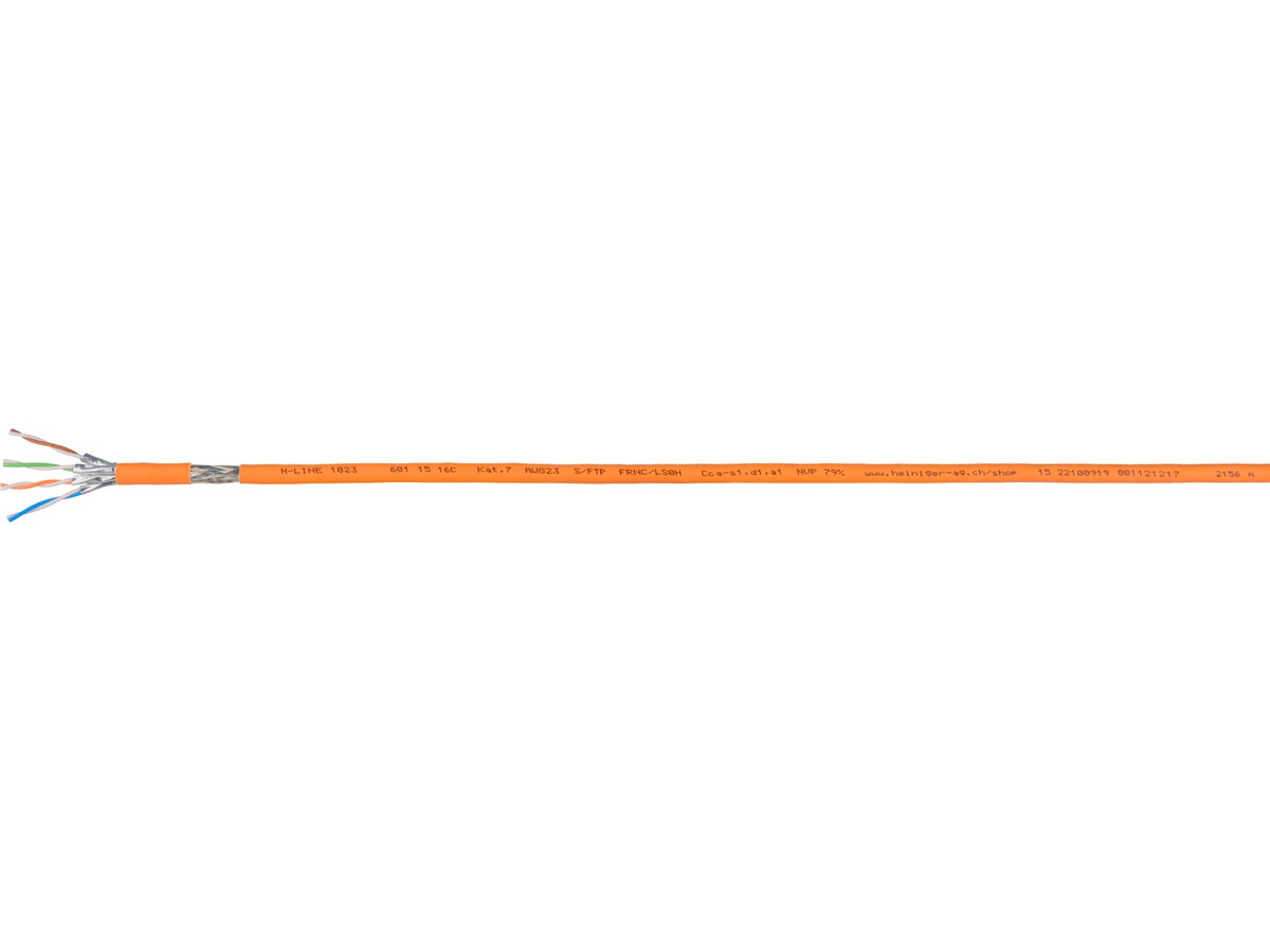 H-LINE 1023 Datenkabel S/FTP 4x2x0.56 - FRNC/LSOH 1000MHz Kat.7, orange, Cca