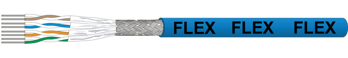 CU 7702 flex TC S/FTP 4x2x0.13 bleu - 4P FRNC/LSOH 862MHz Cat.7, Dca
