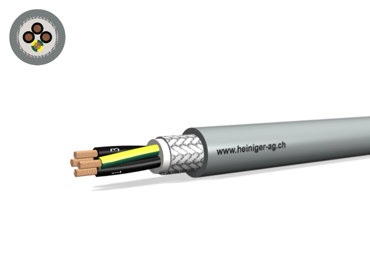 Câble commande san-hal C 4x1.50 JZ gr - PUR blindé avec prot. UV -40°C 300/500V