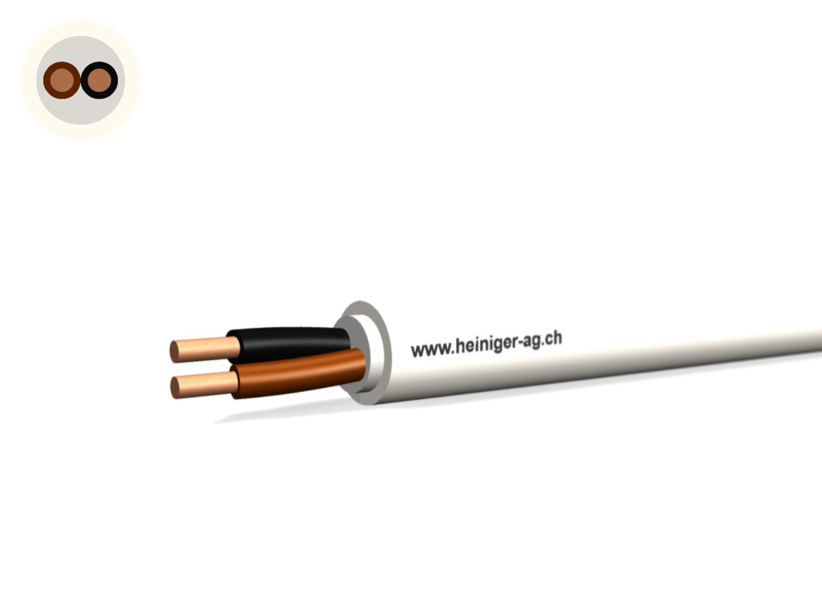 TT-Kabel Eca 2x1.50 L PVC ws - Niederspannungs-Installat. Kabel 0.6/1kV