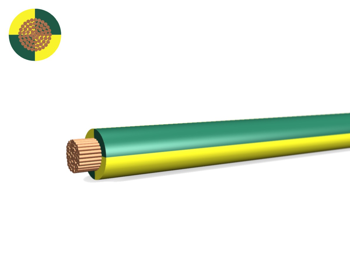 Corde T Eca 25 PVC jaune-vert - 450/750V H07V-R