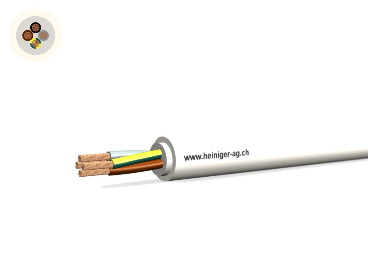 Tdlr Apparate-Kabel Eca 4G0.50 LPE ws - RAL9010 H03VV-F 300/300V HD 308 S2