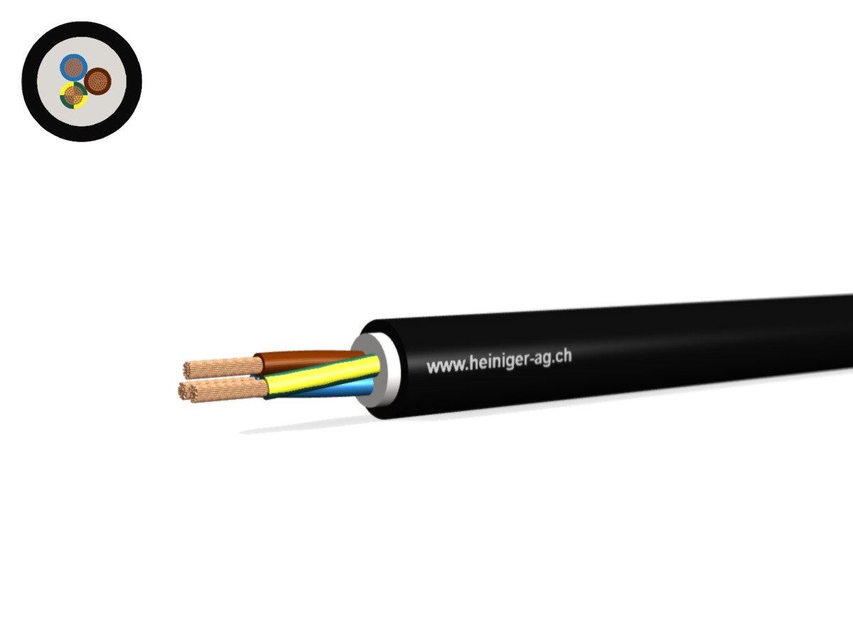 Tdlr Apparate-Kabel Eca 3G0.50 LNPE sw - RAL9005 H03VV-F 300/300V HD 308 S2