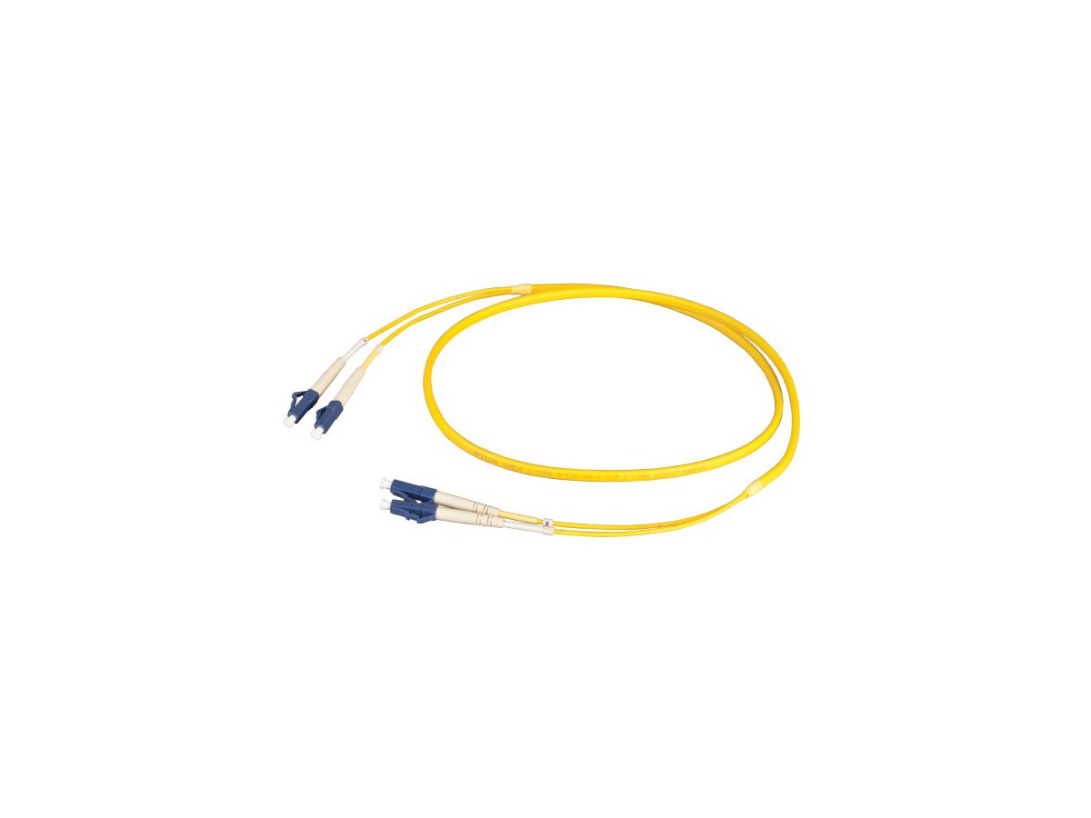 Flat Twin FO-Patchkabel LCd-LCd - 9/125, gelb, 3x5mm, L= 3.0m