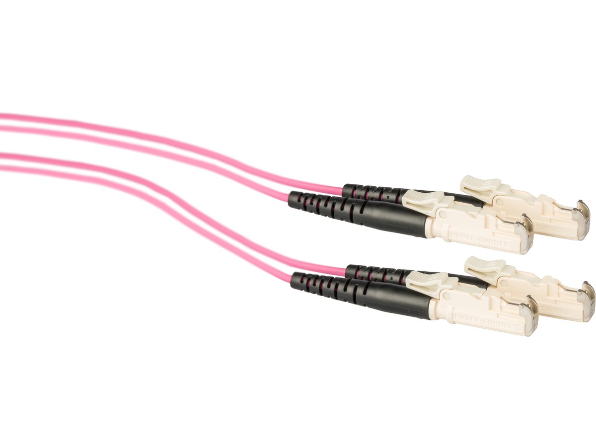 Cordon fibre optique, E2000 - E2000 - 50/125 OM4, dupl. violet, fig.8, L= 10m