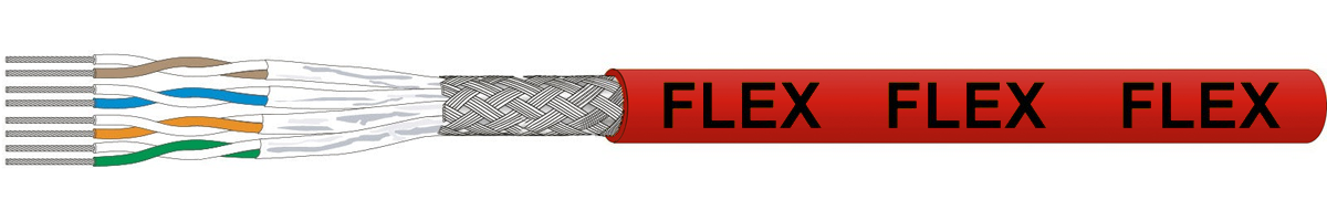 CU 7702 flex TC S/FTP 4x2x0.13 rot - 4P FRNC/LSOH 862MHz Kat.7, Dca