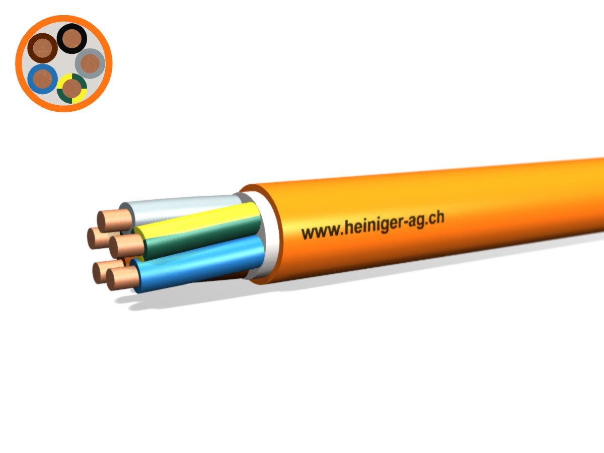 Câble de séc. FE180 E90 B2ca 5x25 LNPE - PYROFIL san-hal non propag. de flamme or