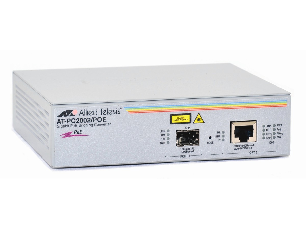 AT-PC2002/POE, Gigabit Media Converter - 1xLAN (1000T) zu 1xSFP