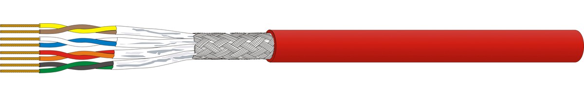 Uninet flex 7702 S/FTP 4x2x0.132 rot - 4P FRNC/LSOH 1200MHz Kat.7, Dca