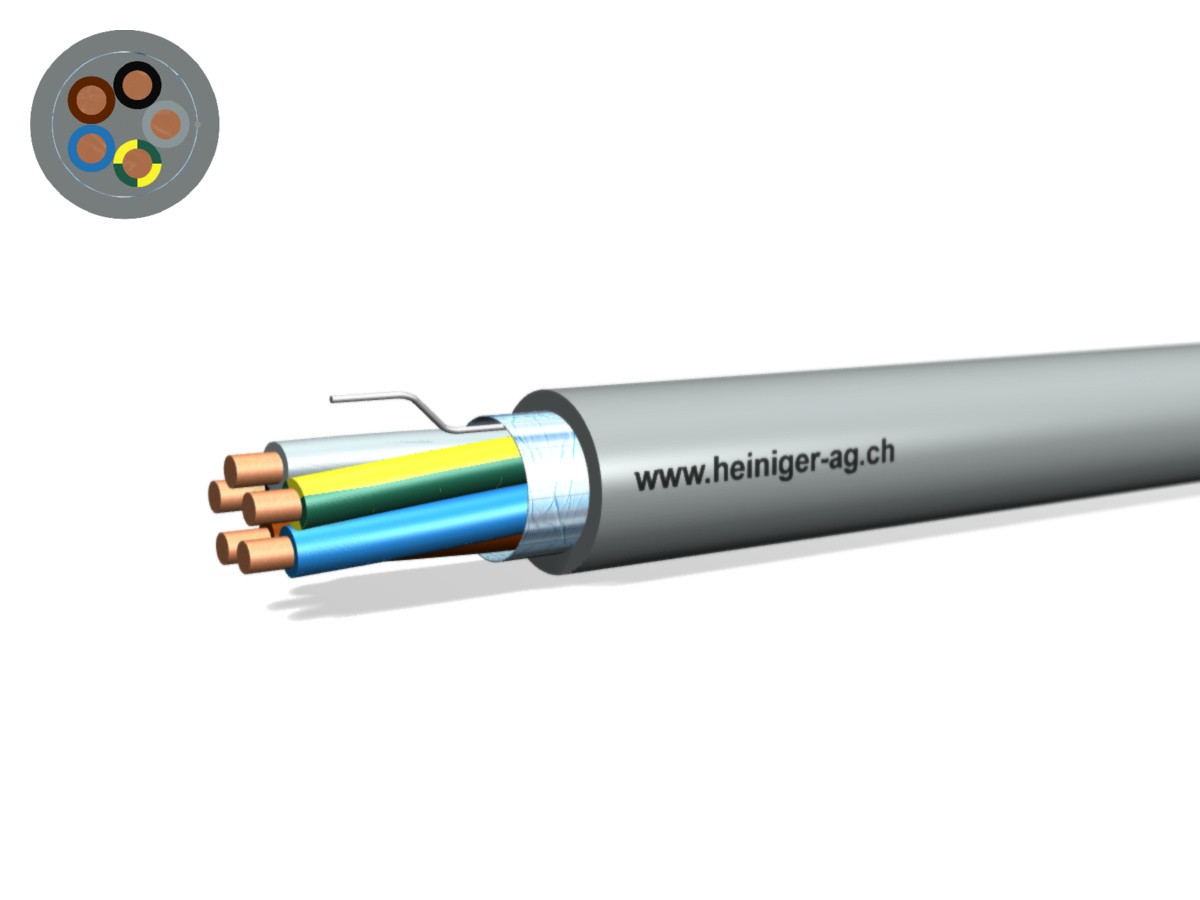 Câble d'inst. bio Dca (St) 5x6 - LNPE gr san-hal HD 308 S2 0.6/1kV