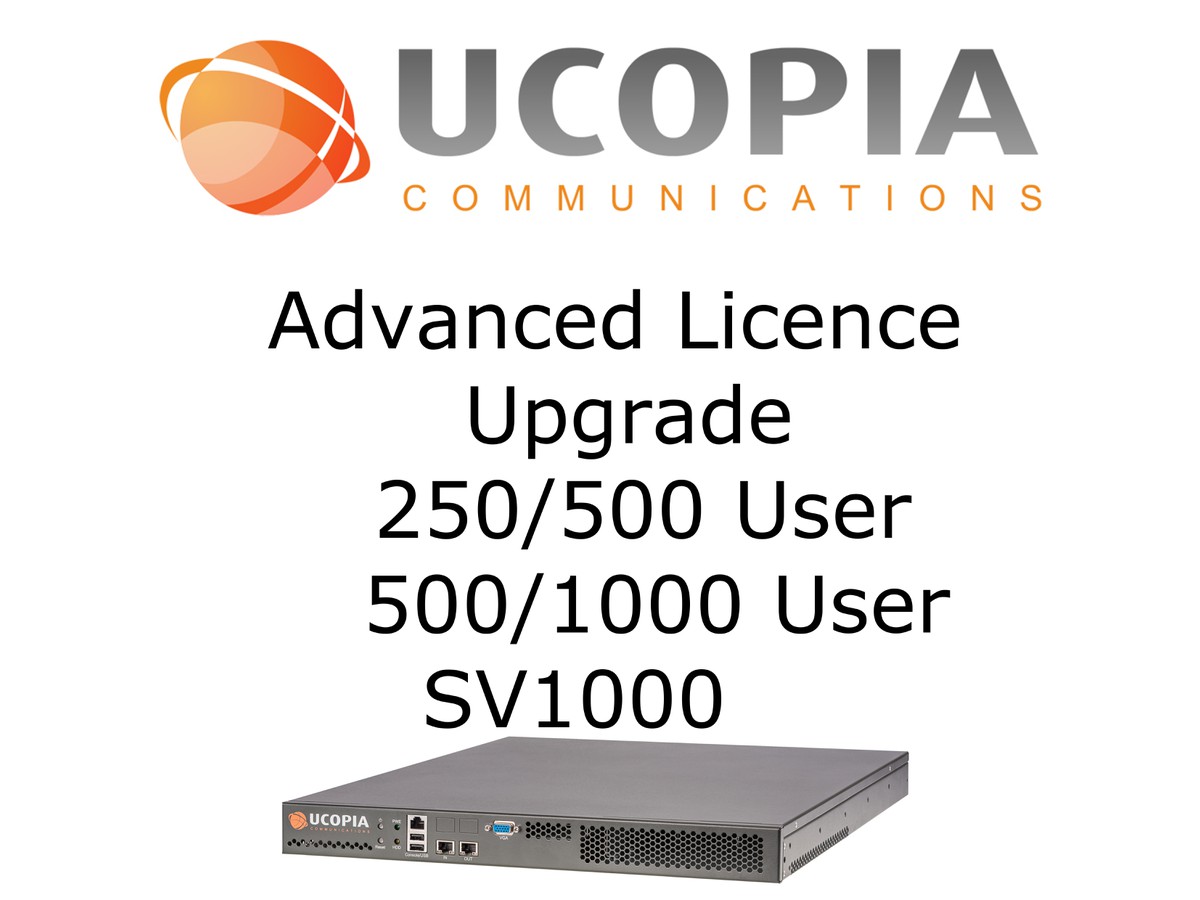 Ucopia ADV Upgrade Licence, (von/zu) - 250/500, 500/1000 User für SV1000