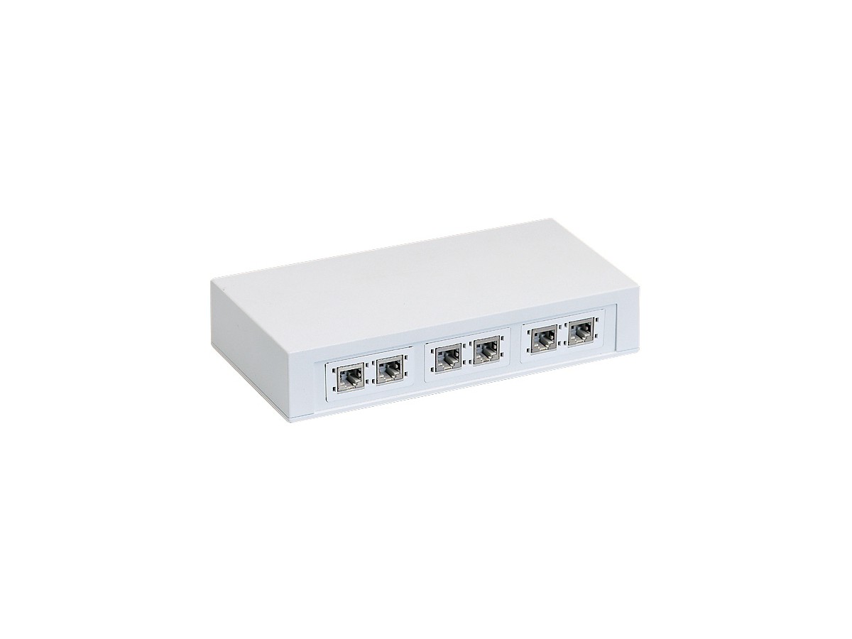 R&Mfreenet Boîtier compact 6 port - 220x110x40mm, blanc, vide