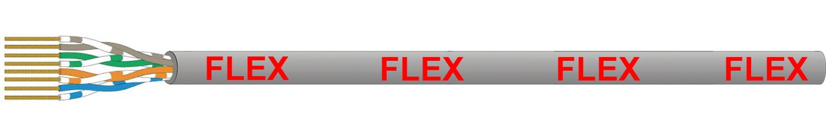 Uninet flex 602 U/UTP 4x2x0.22 grau - 4P FRNC/LSOH 300MHz Kat.6 Dca