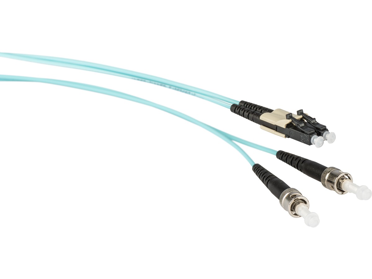 Cordon fibre optique, LCd - ST - 50/125 OM3, duplex, fig.8, L= 3.0m