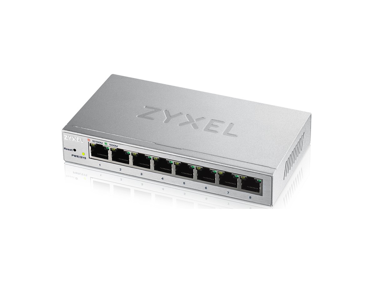 Zyxel GS1200-8, IPTV Switch, Web-managed - 7x 10/100/1000T, 1x 1GB Uplink RJ45