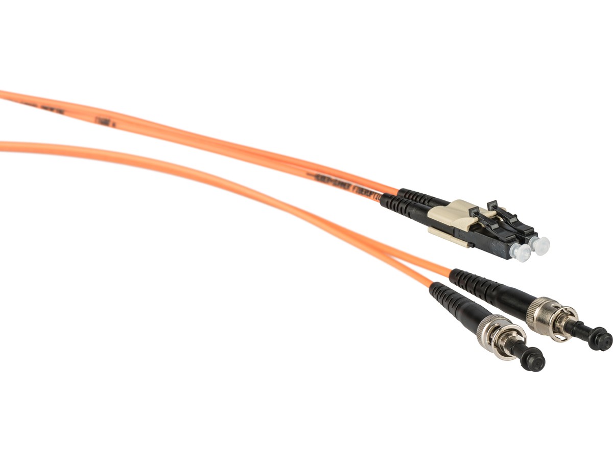 Cordon fibre optique, LCd - ST - 62.5/125, duplex, fig.8, L= 10m