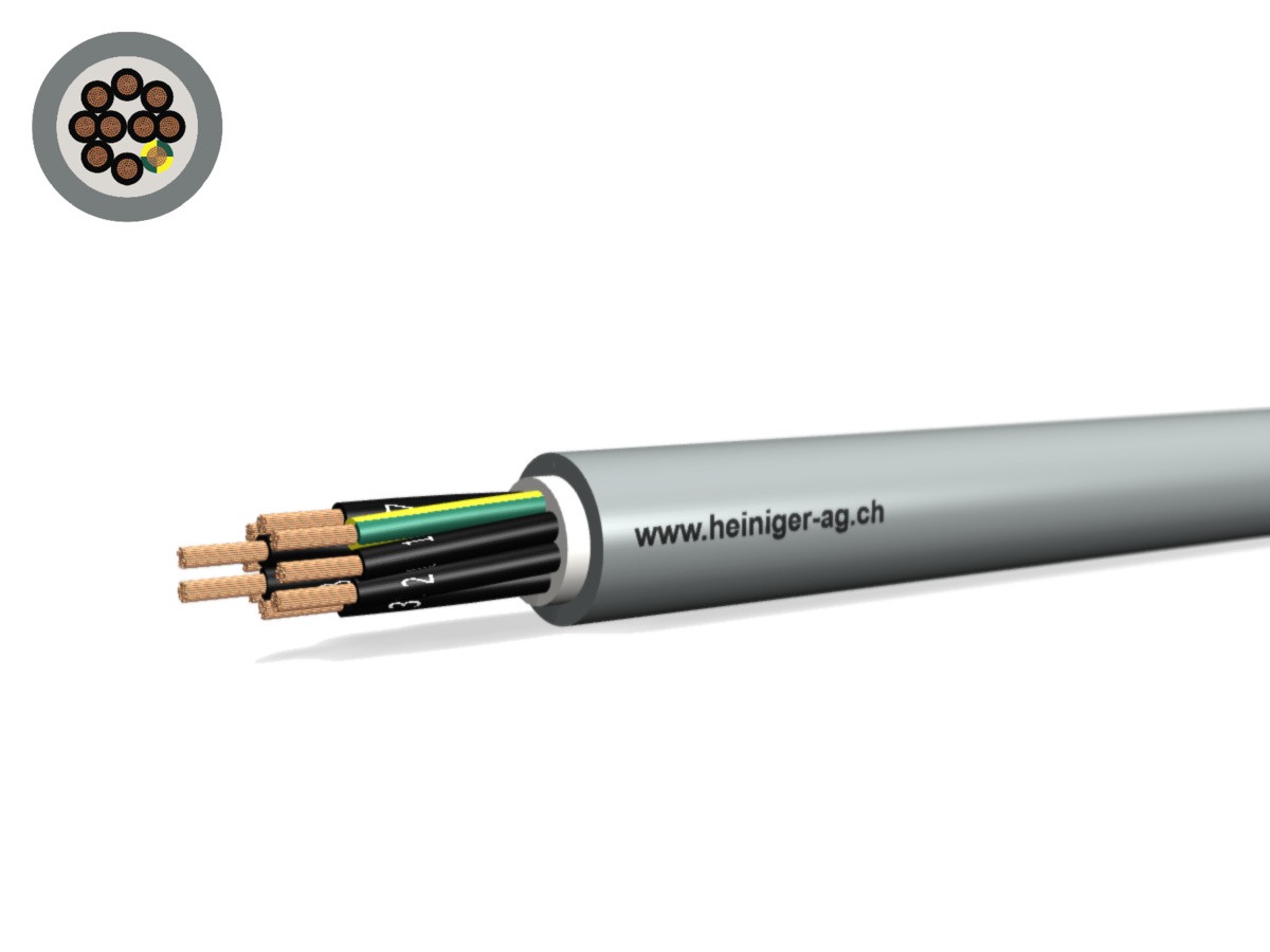 Câble commande Cca-flex 10x0.75 JZ gr - LiHH san-hal 300/500V EN 50399