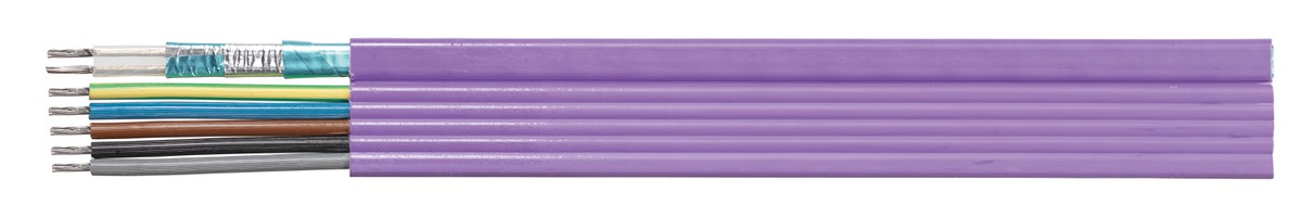 Flachkabel Combi Cca 5x2.50+2x1.50 - hal-frei 16A violett 0.6/1kV