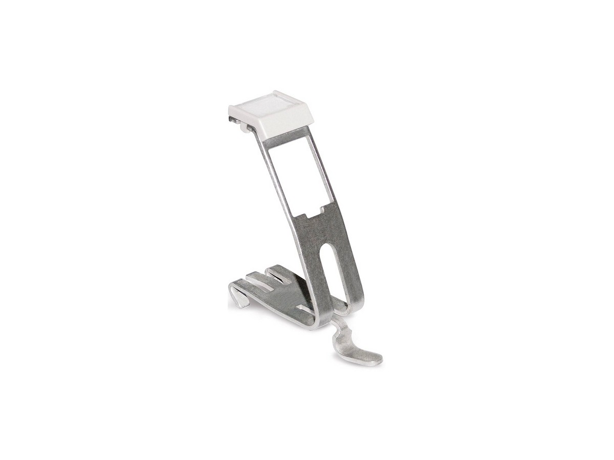 Unilan Hutschienenadapter 1xRJ45 metall - für Keystone, mit Beschriftungsfeld