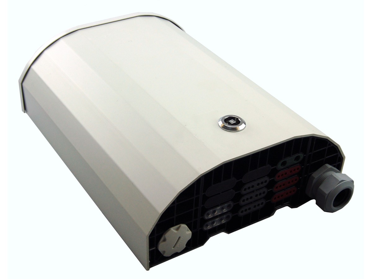 H-BEP jusqu'à 24U, introd. en haut, vide - cond. câble+module fibre, L250xH470xP100