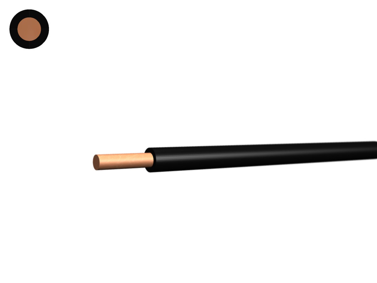 Fil de sonnerie Eca 0.8 noir - RAL9005 300/500V